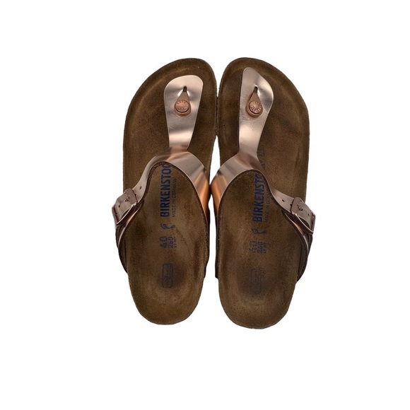 Birkenstock Women's Rose Gold Gizeh T-Strap Sandals Size 40 Narrow - Picture 4 of 8